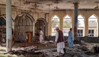 آثار تفجير مسجد قندهار