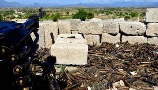 مدفع رشاش للقوات الجنوبية شمالي الضالع