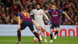 محمد صلاح نجم ليفربول ضد برشلونة
