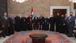 الرئيس اللبناني خلال استقباله بطريرك كيليكيا للأرمن الكاثوليك