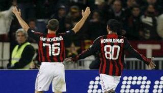 رونالدينيو وشيفشينكو في ميلان