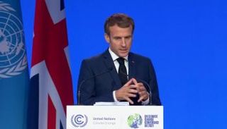 ماكرون خلال كلمته أمام قمة المناخ