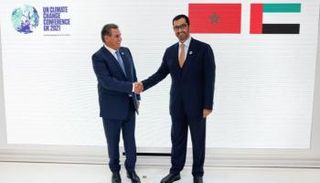 الدكتور سلطان بن أحمد الجابر يستقبل عزيز أخنوش رئيس الحكومة المغربية