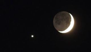 اقتران هلال القمر بكوكب الزهرة- أرشيفية