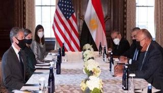 وزيرا الخارجية المصري سامح شكري والأمريكي أنتوني بلينكن- أ.ف.ب