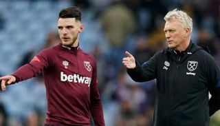 ديكلان رايس مع مدربه ديفيد مويس