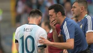 ليونيل ميسي مع سكالوني