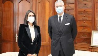 نادية فتاح العلوي رفقة فريد بلحاج