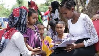 أحد مراكز  النازحين بإقليم أمهرة شمالي إثيوبيا