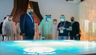 زيارة الشيخ محمد بن راشد لجناح الأردن