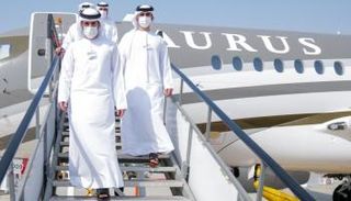 الشيخ حمدان بن محمد بن راشد آل مكتوم يزور معرض دبي للطيران
