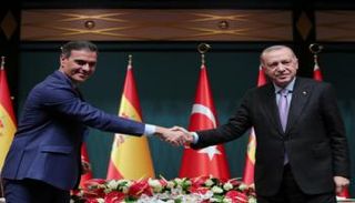 جانب من لقاء رجب طيب أردوغان وبيدرو سانشير