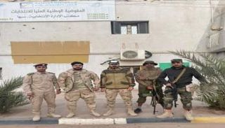 قوات الجيش الليبي خلال تأمين محكمة سبها بعد الاعتداء