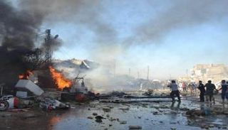 جانب من انفجار سابق في سوريا