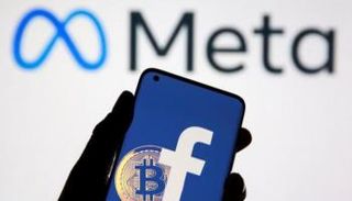 شعار شركة ميتا وعملة بيتكوين