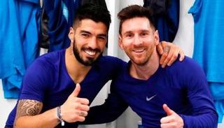 لويس سواريز مع ليونيل ميسي