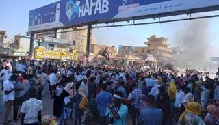 جانب من المظاهرات بالخرطوم