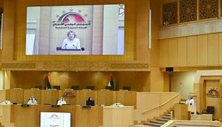 فالنتينا ماتفيينكو خلال جلسة خاصة إماراتية روسية بالاتحاد الوطني