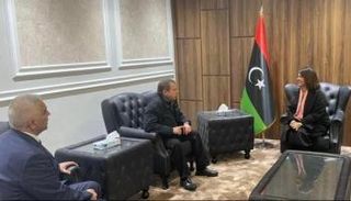 جانب من اجتماع نجلاء المنقوش والوفد الروسي (الخارجية الليبية)