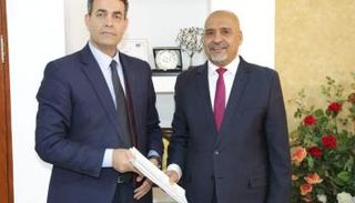 جانب من لقاء عماد السايح والهادي الصغير (مفوضية انتخابات ليبيا)