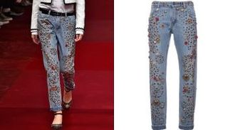 الجينز المرصع بالجواهر يمنح إطلالة فخمة