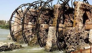 ناعور ماء على نهر الفرات غربي العراق