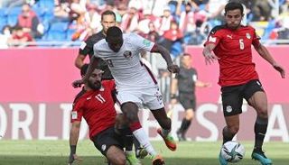من مباراة مصر وقطر في كأس العرب 2021