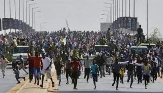 جانب من المظاهرات في السودان