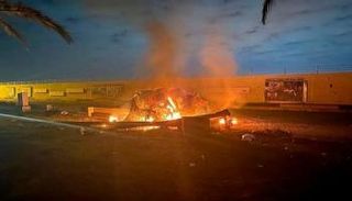 السيارة التي كان يستقلها سليماني قرب مطار بغداد