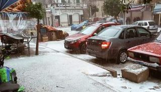 الثلوج تغطي شوارع الإسكندرية