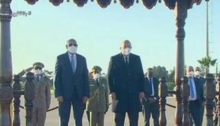جانب من استقبال الرئيس الجزائري لنظيره الموريتاني