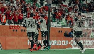 احتفال الأهلي أمام الدحيل