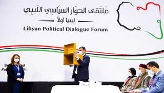 جلسة انتخاب السلطة التنفيذية بليبا خلال ملتقى الحوار السياسي