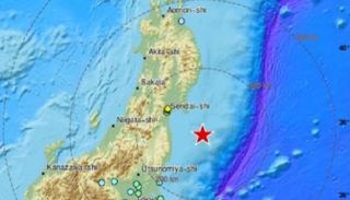 خريطة توضح مركز الزلزال