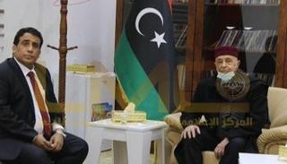 جانب من لقاء المنفي وصالح - المركز الإعلامي لمجلس النواب الليبي