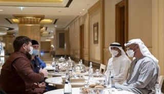 جانب من لقاء الشيخ محمد بن زايد آل نهيان والرئيس رمضان قاديروف