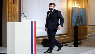 الرئيس الفرنسي إيمانويل ماكرون خلال مشاركته في مؤتمر ميونخ- أ.ف.ب