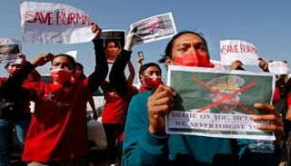 احتجاجات ضد الانقلاب العسكري في ميانمار