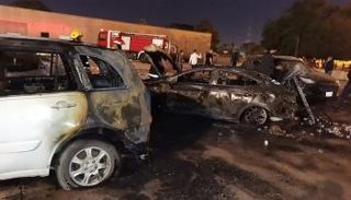 آثار قصف سابق على المنطقة الخضراء في بغداد