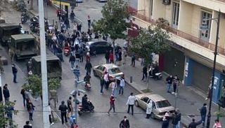 جانب من مسيرة اليوم في وسط بيروت