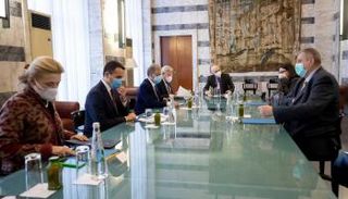 المبعوث الأممي لليبيا كوبيش خلال لقائه وزير الخارجية الإيطالي