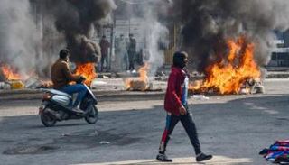 مشهد من تظاهرات الناصرية جنوب العراق اليوم السبت