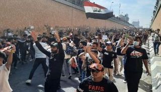 جانب من الاحتجاجات التي تشهدها النجف