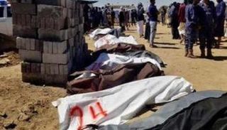 جانب من جثث المهاجرين قبل دفنها لإخفاء الجريمة