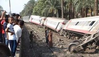 تصادم قطارين في سوهاج جنوب مصر