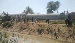 تصادم قطارين في سوهاج