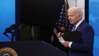 الرئيس الأمريكي جو بايدن خلال مؤتمر صحفي