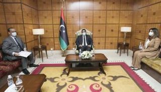 جانب من لقاء المنفي ووزير الخارجية الموريتاني