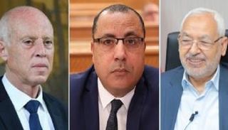 الغنوشي والمشيشي والرئيس قيس سعيد