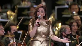 ريهام عبدالحكيم في حفل موكب المومياوات 